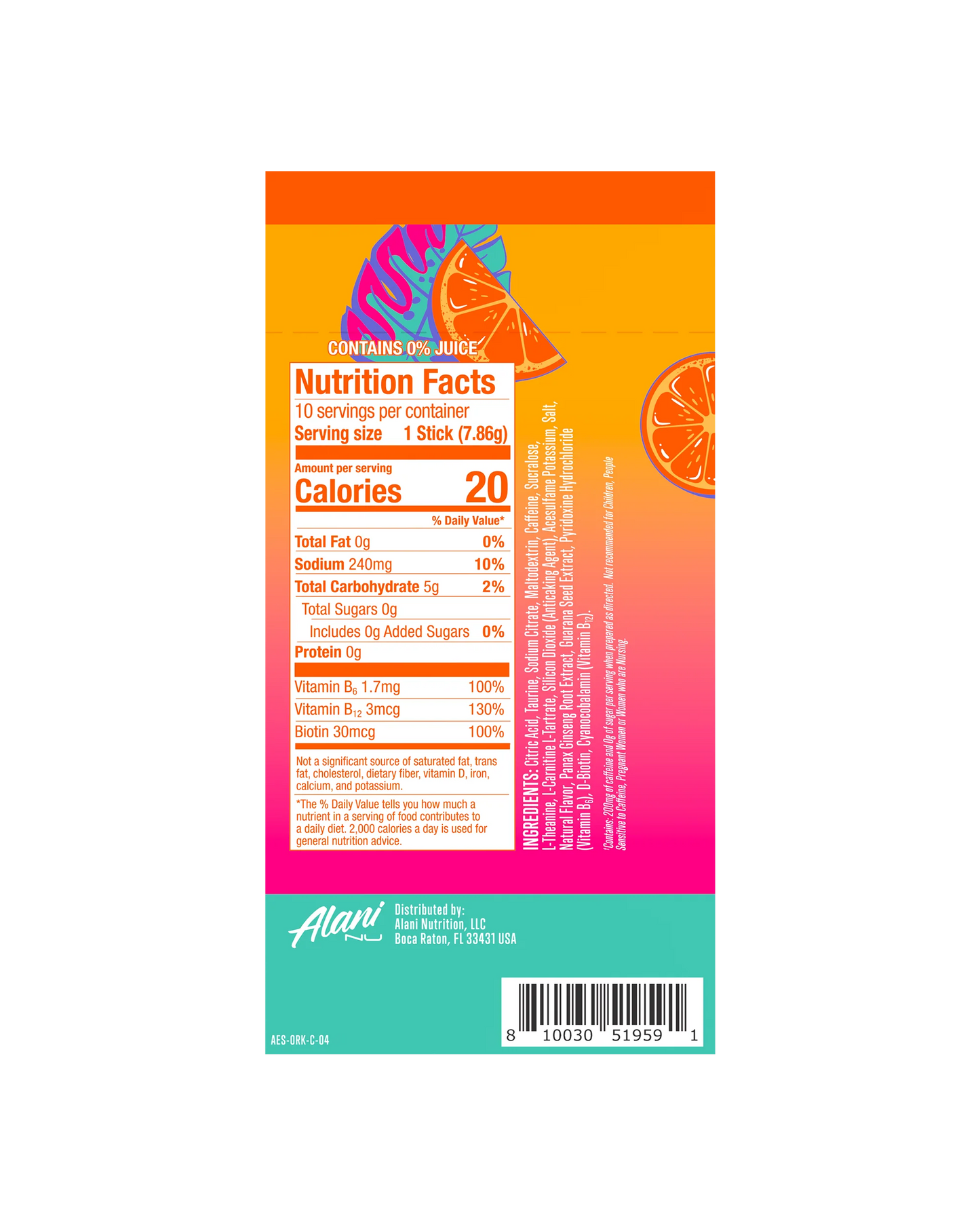 energy sticks - orange kiss