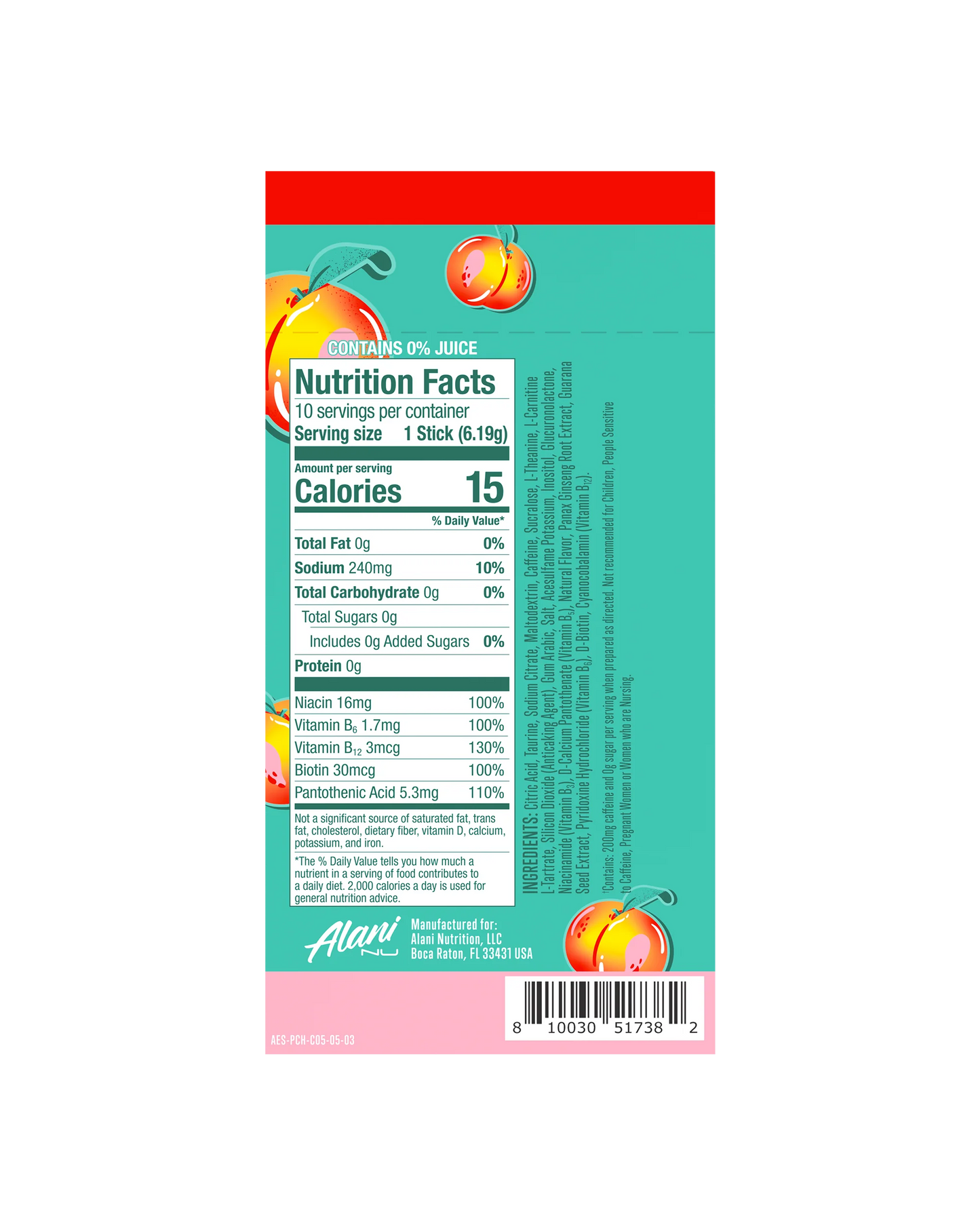 energy sticks - juicy peach